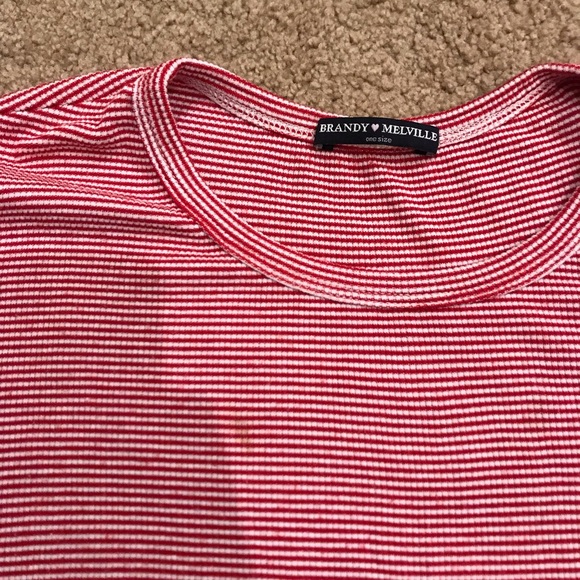 brandy melville red stripe tee - Picture 2 of 2